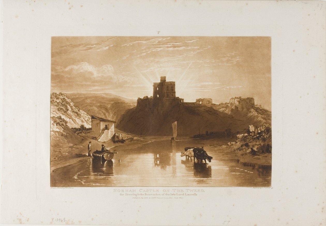 Norham kastély, 57. tábla a Tanulmányok Könyvéből alkotó: Joseph Mallord William Turner