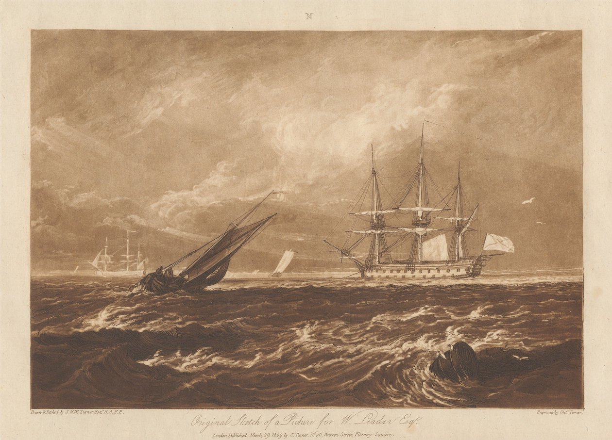 Egy W. Leader úr számára készülő festmény eredeti vázlata. alkotó: Joseph Mallord William Turner