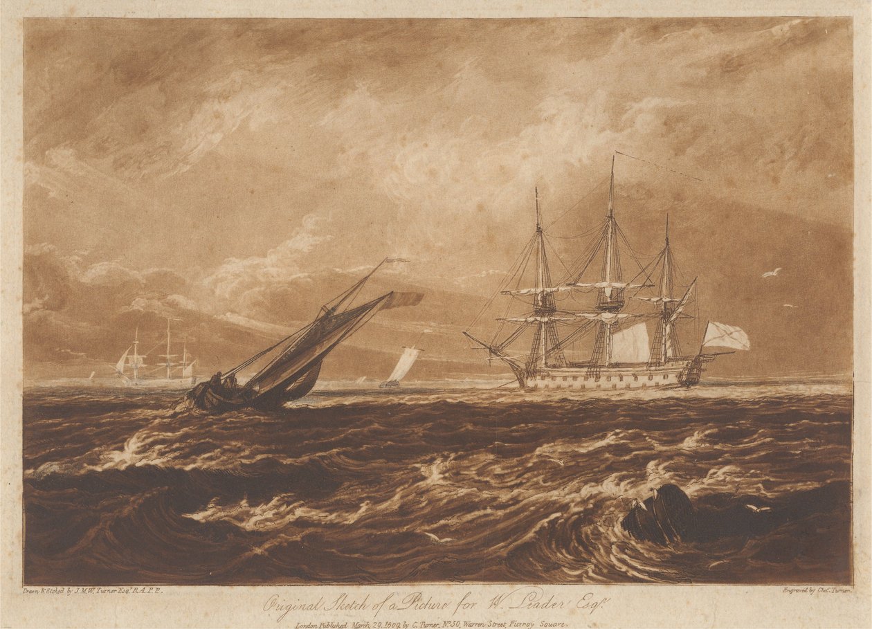 Egy W. Leader, Esq. számára készült kép eredeti vázlata alkotó: Joseph Mallord William Turner