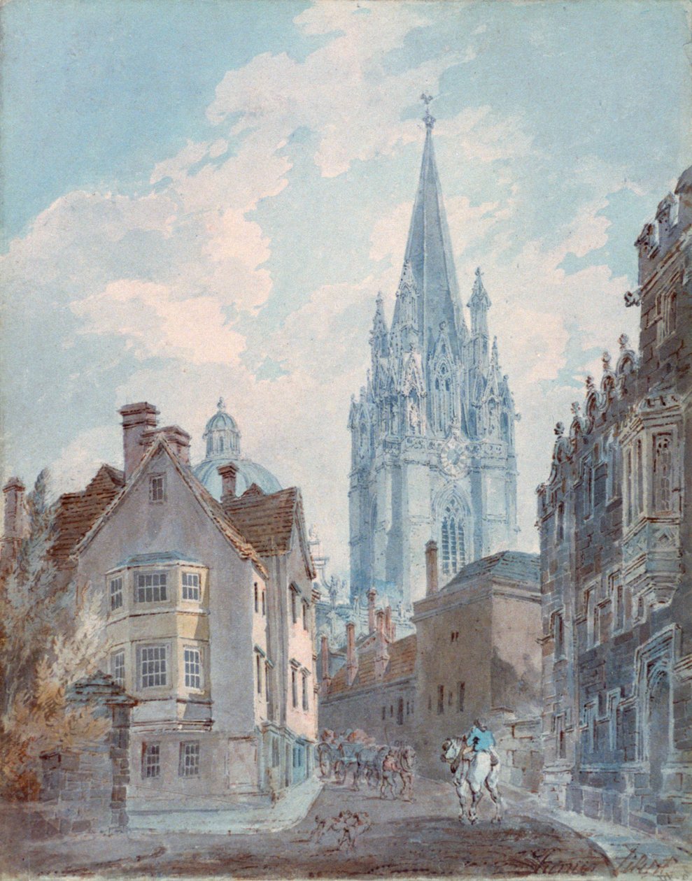 Oxford: St Marys az Oriel Lane-ről, 1792-1793 alkotó: Joseph Mallord William Turner