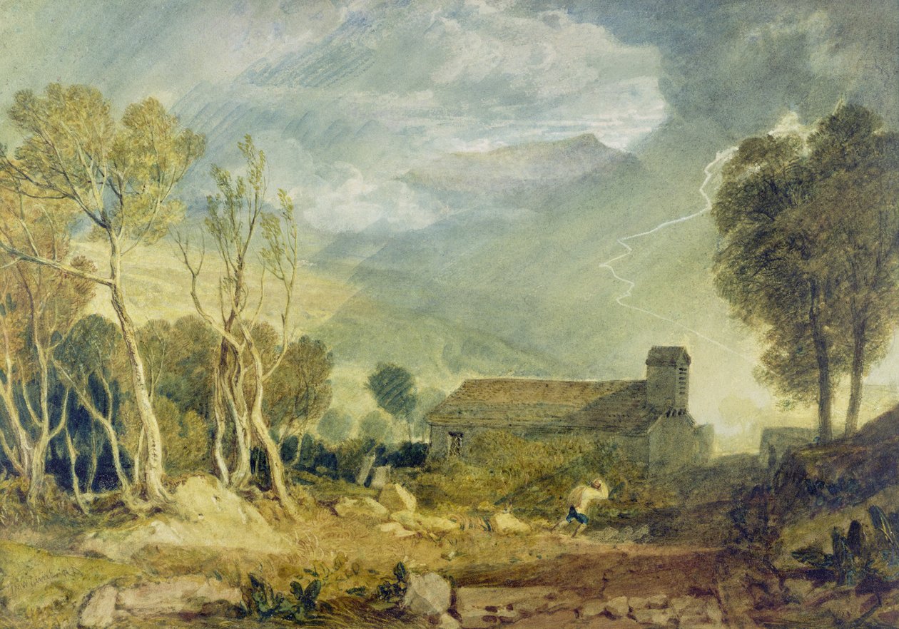 Patterdale Old Church, 1810-1815 körül (akvarell grafit felett, papíron) alkotó: Joseph Mallord William Turner