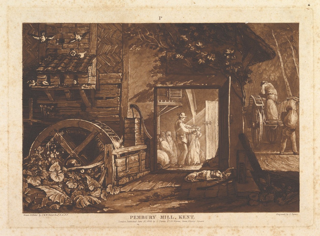 Pembury Mill, Kent Book of Studies, III. rész, 12. lemez, 1808. június 10. alkotó: Joseph Mallord William Turner