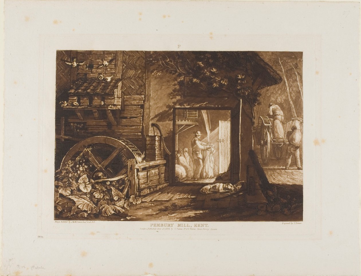 Pembury Mill, Kent, 12. lemez a Liber Studiorumtól alkotó: Joseph Mallord William Turner
