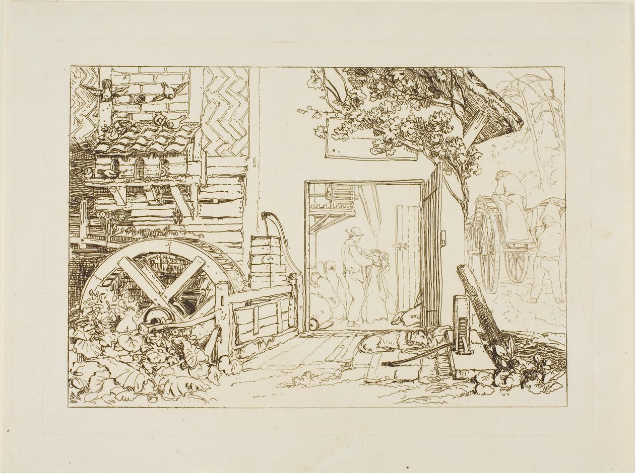 Pembury Mill, Kent, 12. lemez a Liber Studiorumtól alkotó: Joseph Mallord William Turner