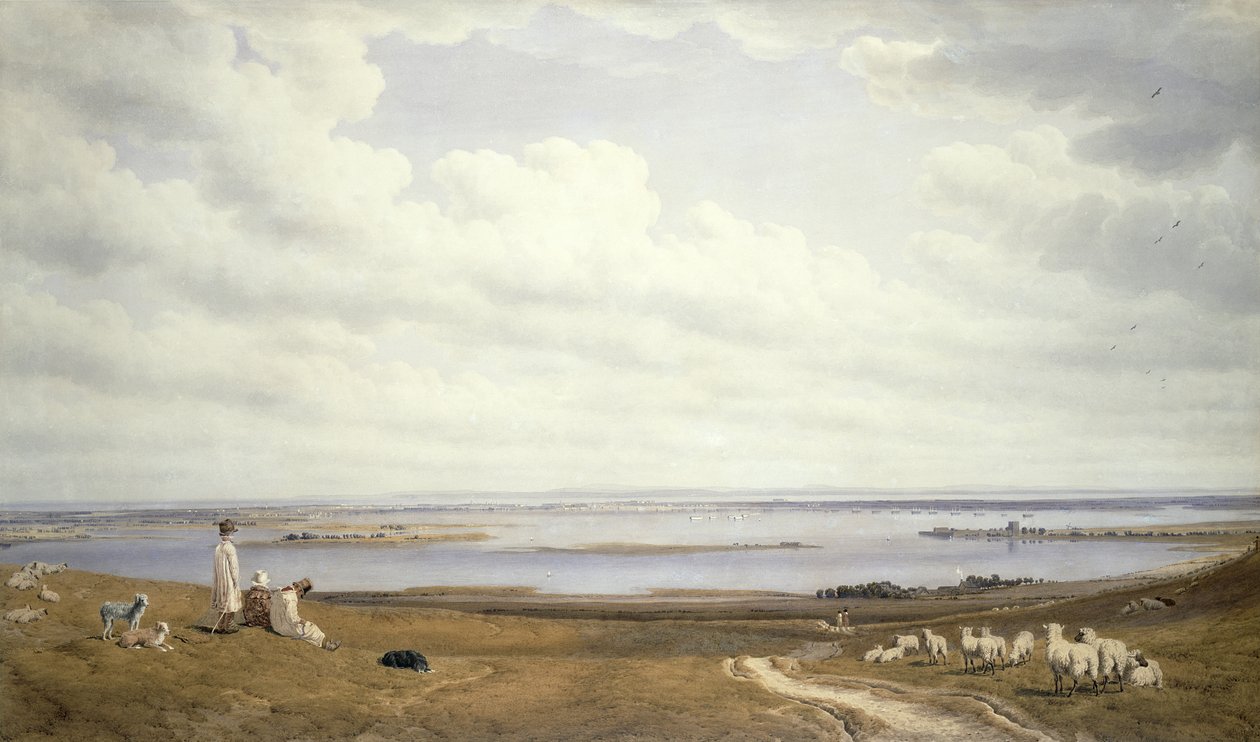 Portsmouth kikötője a Portsdown Hillről alkotó: Joseph Mallord William Turner