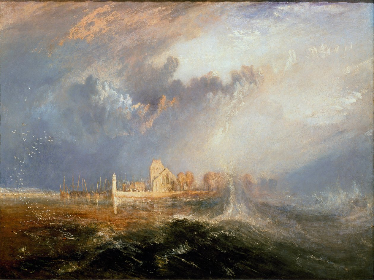 Quillebeuf a Szajna torkolatánál (Quillebeuf-sur-Seine, Quillebeuf sur Seine) Normandiában”” Joseph Mallord festménye William Turner (1775-1851) 1833 Méret: 92,5x123,2 cm Lisszabon. Calouste Gulbenkian Múzeum alkotó: Joseph Mallord William Turner