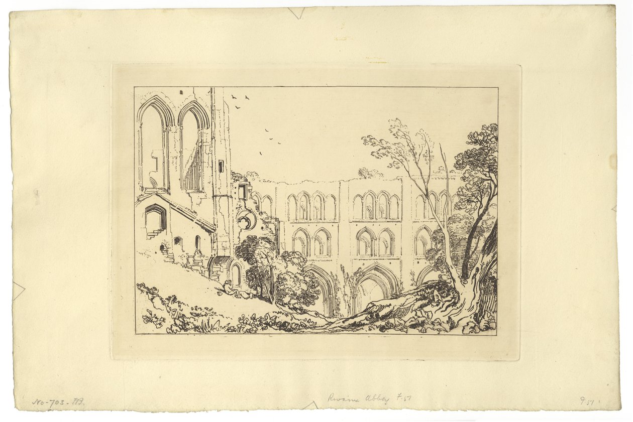 Rivaux-i apátság (rézkarc) alkotó: Joseph Mallord William Turner
