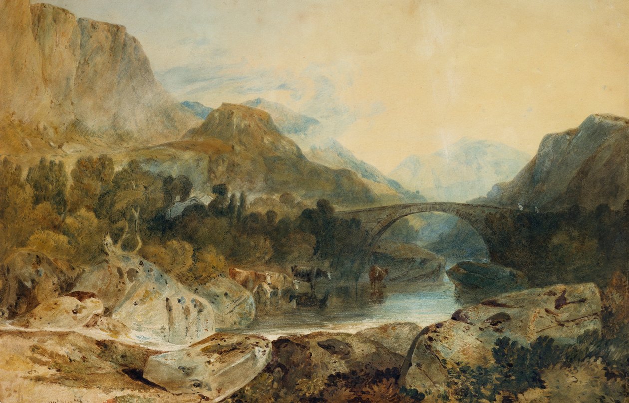 Rosthwaite híd, Borrowdale, 1802 körül alkotó: Joseph Mallord William Turner