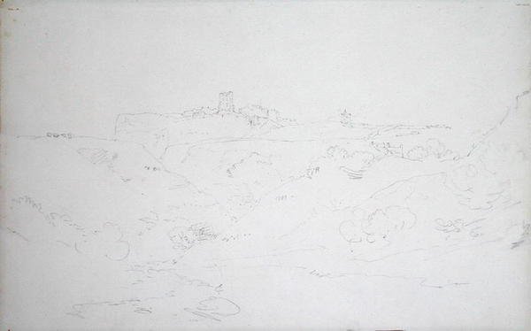 Scarborough kastély, 1801 körül (ceruza papíron) alkotó: Joseph Mallord William Turner