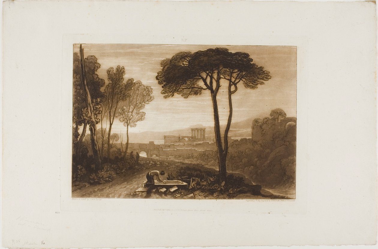 Jelenet a Campagna-ban, 38. lemez a Tanulmányok Könyvéből alkotó: Joseph Mallord William Turner