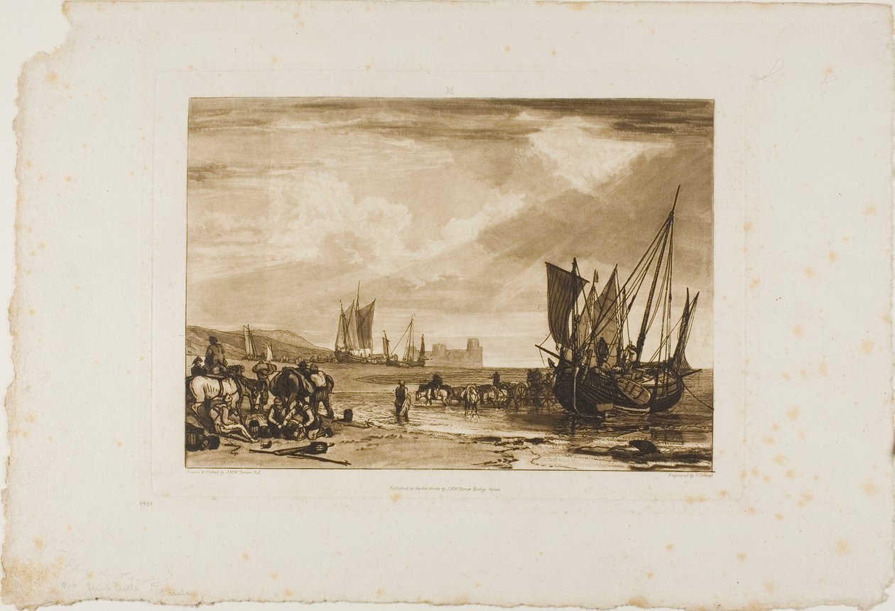 Jelenet a francia parton, 4. lemez a Liber Studiorumtól alkotó: Joseph Mallord William Turner