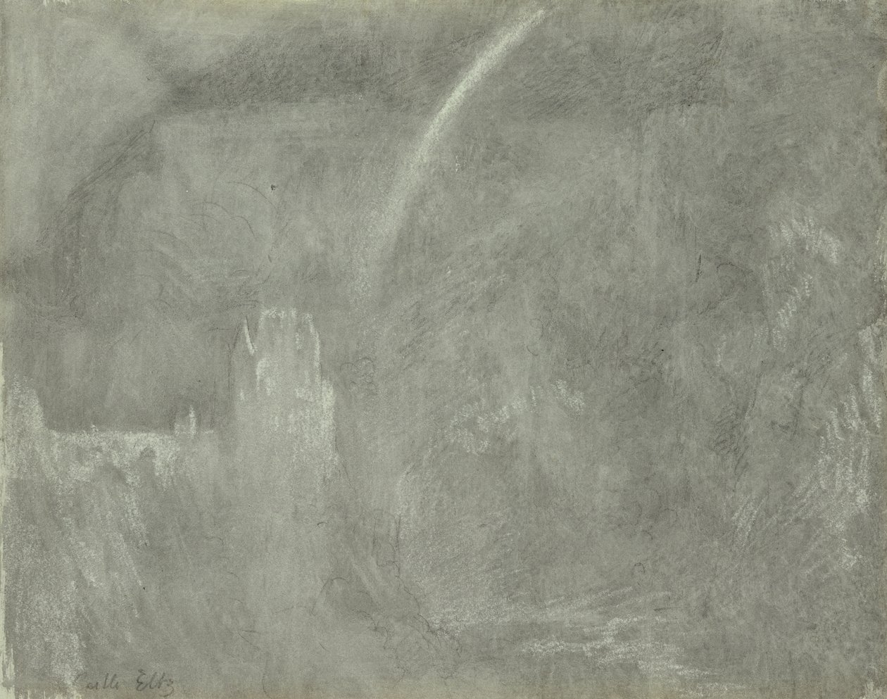 Schloss Eltz (kréta papíron) alkotó: Joseph Mallord William Turner