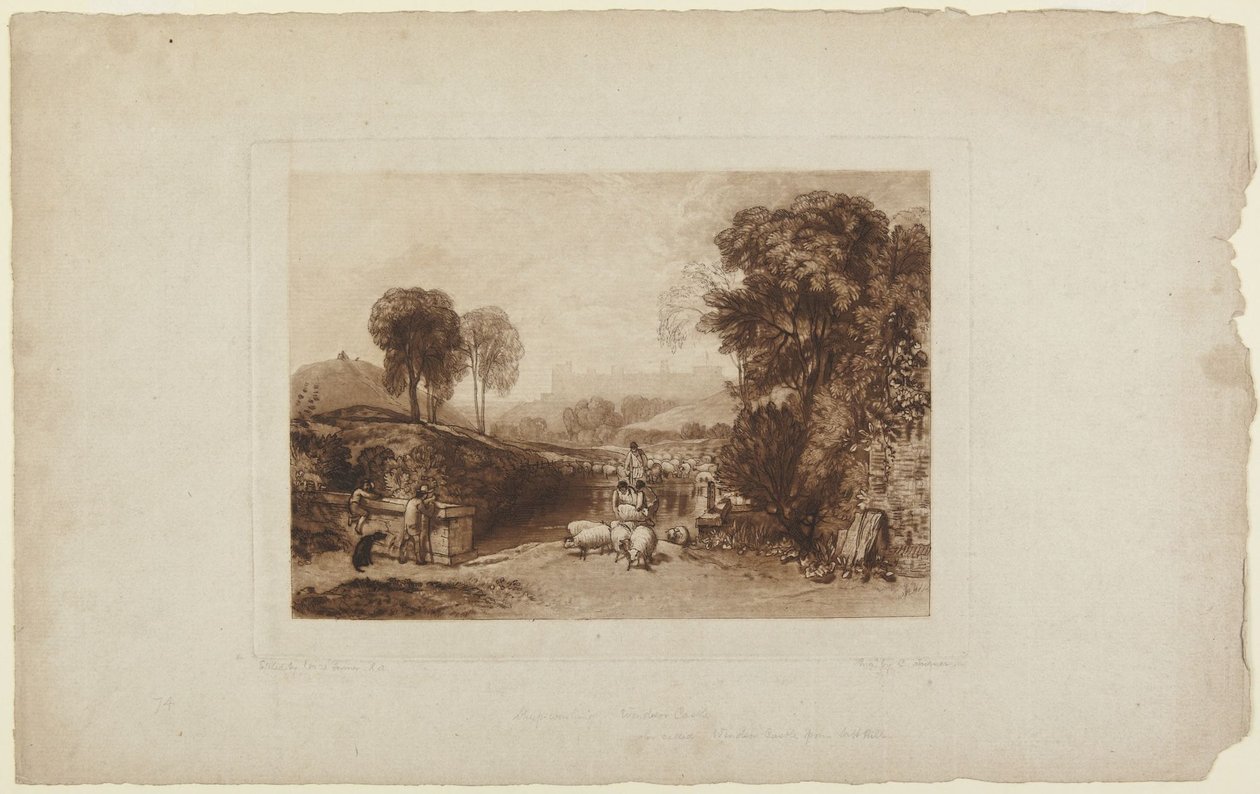 Juhmosás, Windsor-kastély (a Liber Studiorum című műből) alkotó: Joseph Mallord William Turner