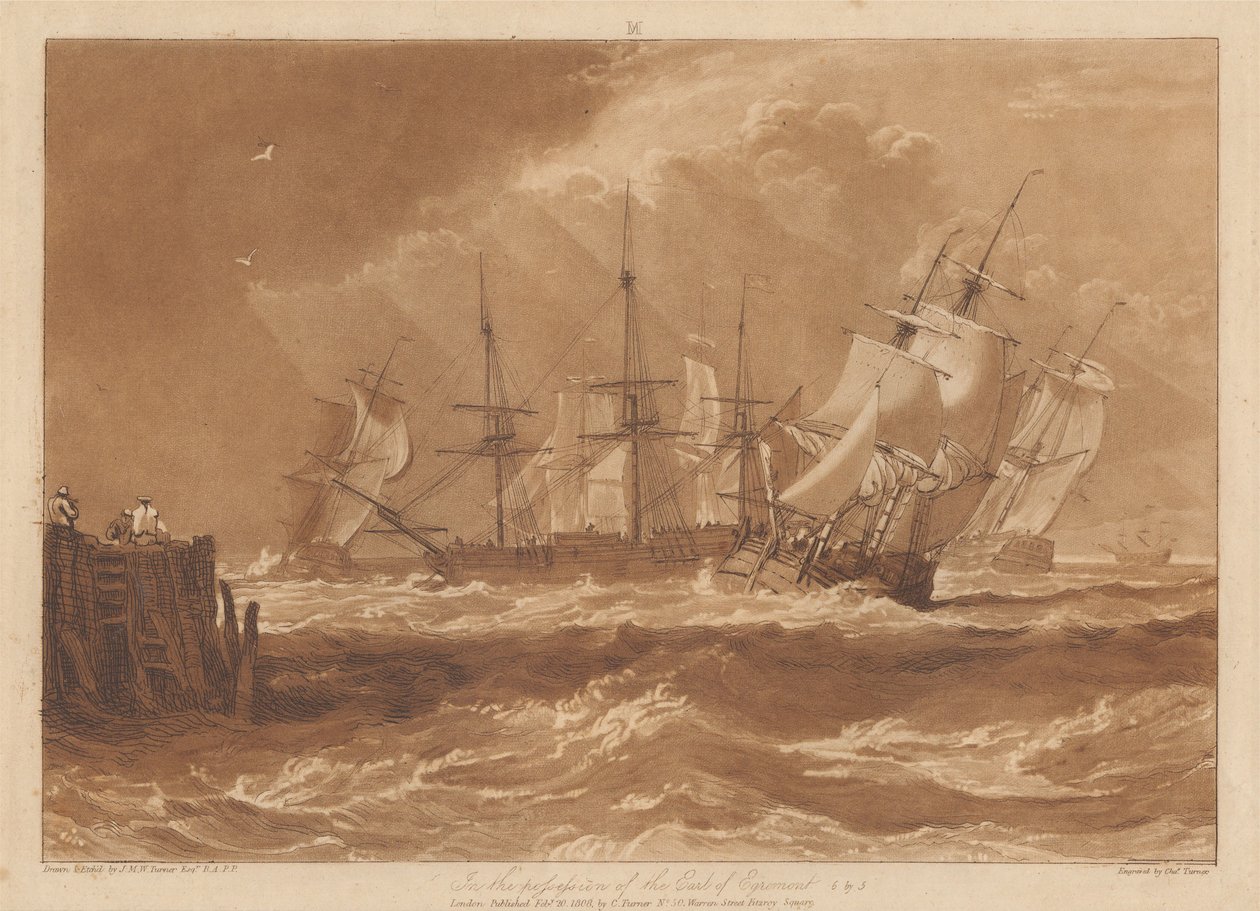 Hajók a szellőben alkotó: Joseph Mallord William Turner