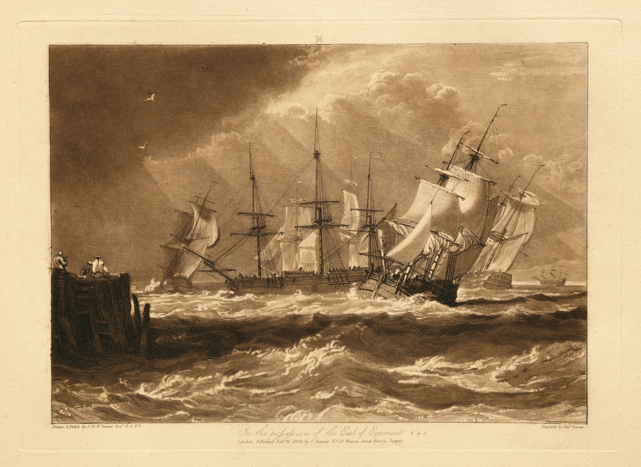 Hajók a szellőben alkotó: Joseph Mallord William Turner