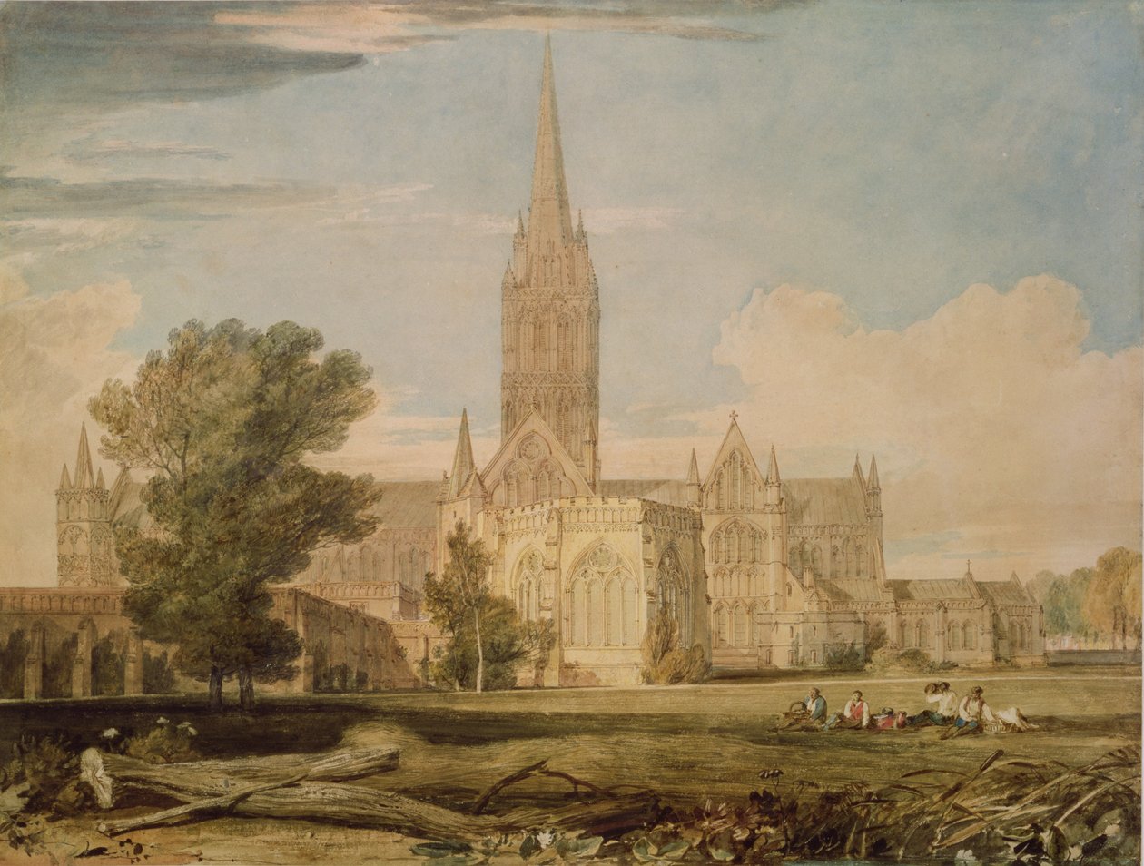 A salisburyi katedrális déli nézete, 1797-98 alkotó: Joseph Mallord William Turner