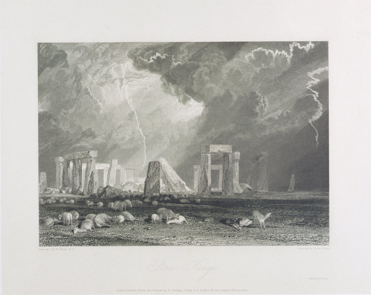 Stonehenge, 1829 (rézkarc és metszet) alkotó: Joseph Mallord William Turner