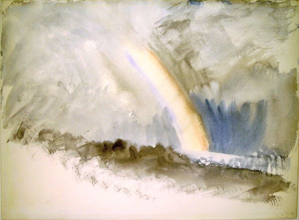 Viharos táj szivárvánnyal (akvarell papíron) alkotó: Joseph Mallord William Turner