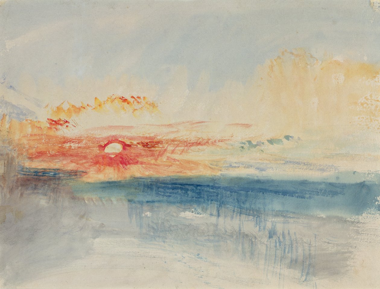 Naplemente, 1845 körül (akvarell, papír) alkotó: Joseph Mallord William Turner
