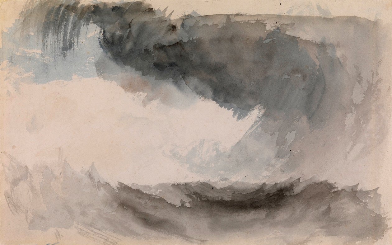 "Tempete en mer" (Vihar a tengeren) Aquarelle de Joseph Mallord William Turner (1775-1851) Mérete 18,4x29,3 cm Magángyűjtemény alkotó: Joseph Mallord William Turner