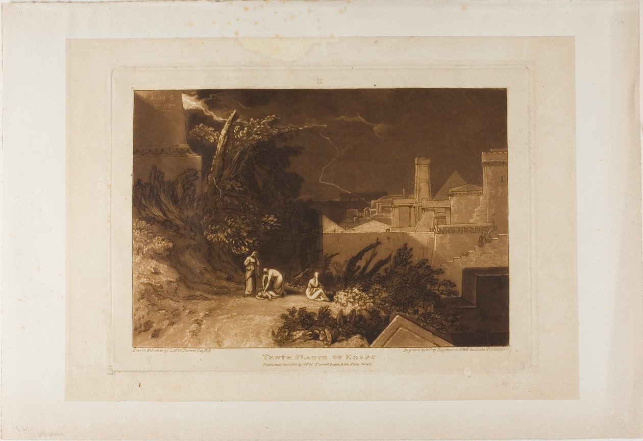 Tizedik egyiptomi pestis, 61. lemez a Liber Studiorumtól alkotó: Joseph Mallord William Turner