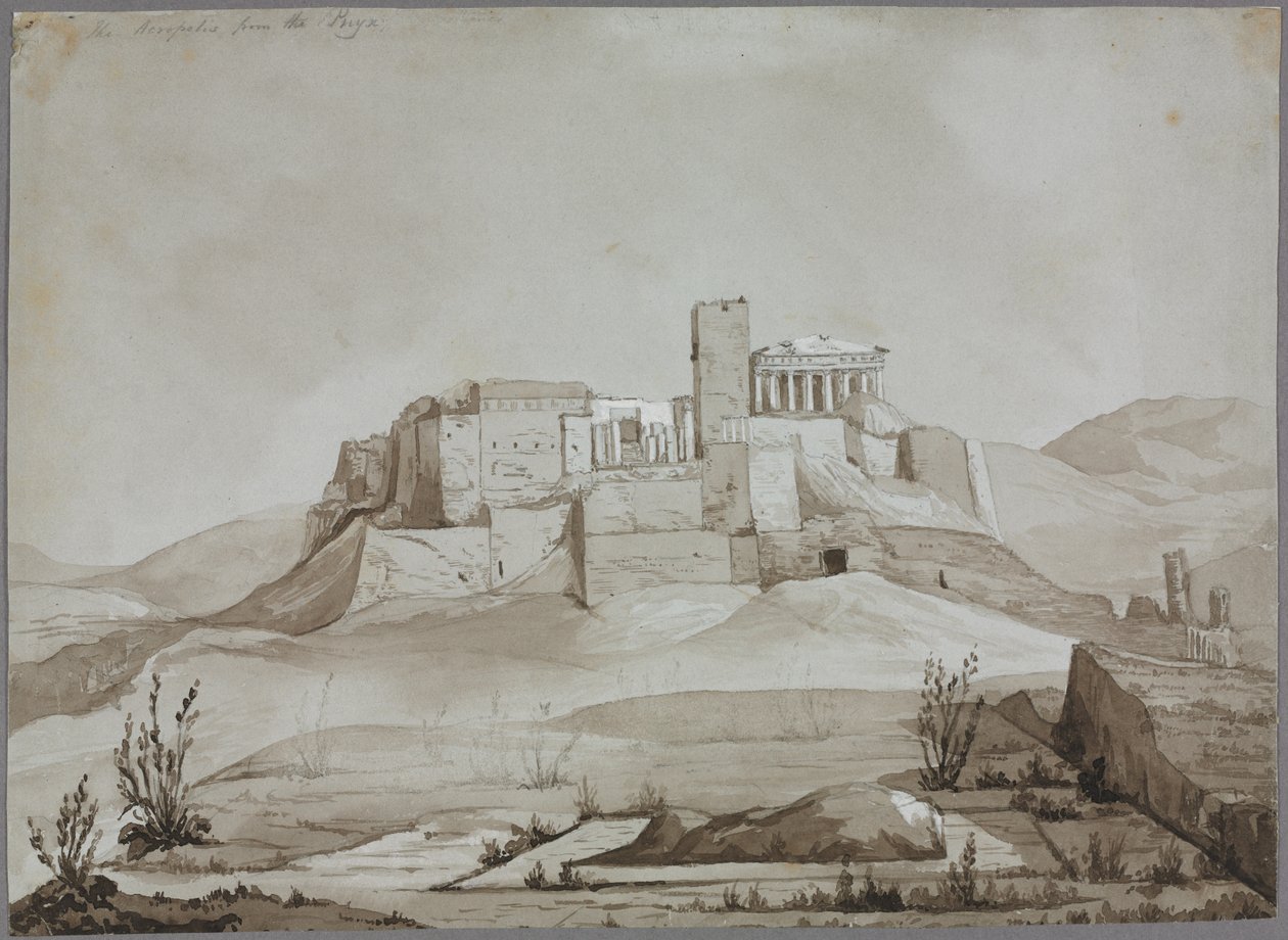 Az Akropolisz a Pnyx-ből, Athén, Görögország. alkotó: Joseph Mallord William Turner