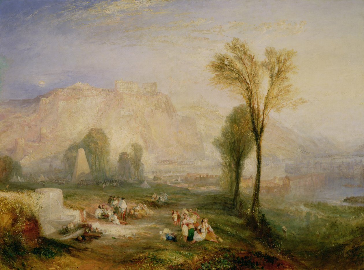 A becsület fényes köve (Ehrenbreitstein) és Marceau sírja, Byron „Childe Harold” című művéből, 1835 alkotó: Joseph Mallord William Turner