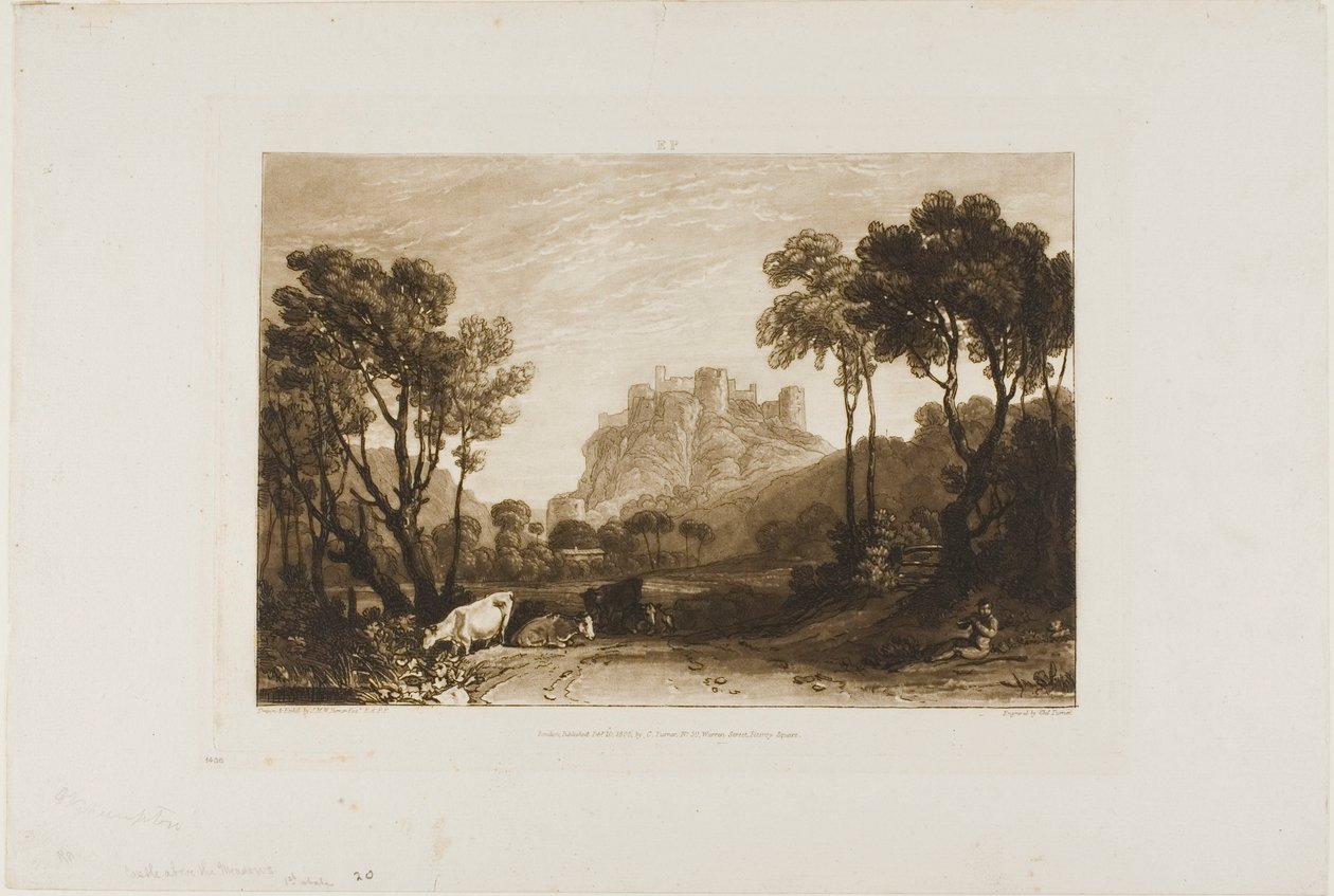A kastély a rétek felett, 8. lemez a Liber Studiorumtól alkotó: Joseph Mallord William Turner