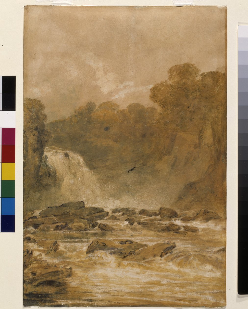 The Fall Of The Clyde (a tinta fehér papírra mosódik) alkotó: Joseph Mallord William Turner