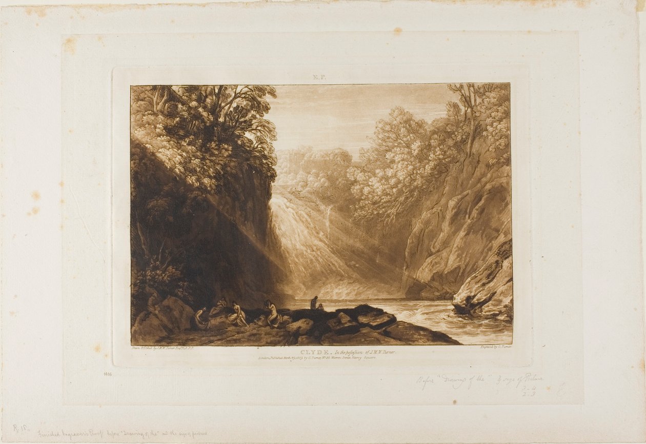The Fall of the Clyde, 18. lemez a Liber Studiorumtól alkotó: Joseph Mallord William Turner