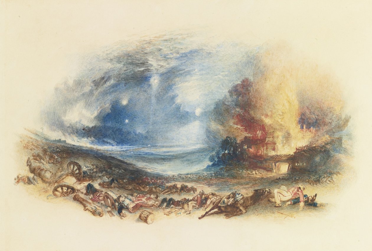 Waterloo mezeje Hougoumontból nézve, kb. 1830 alkotó: Joseph Mallord William Turner