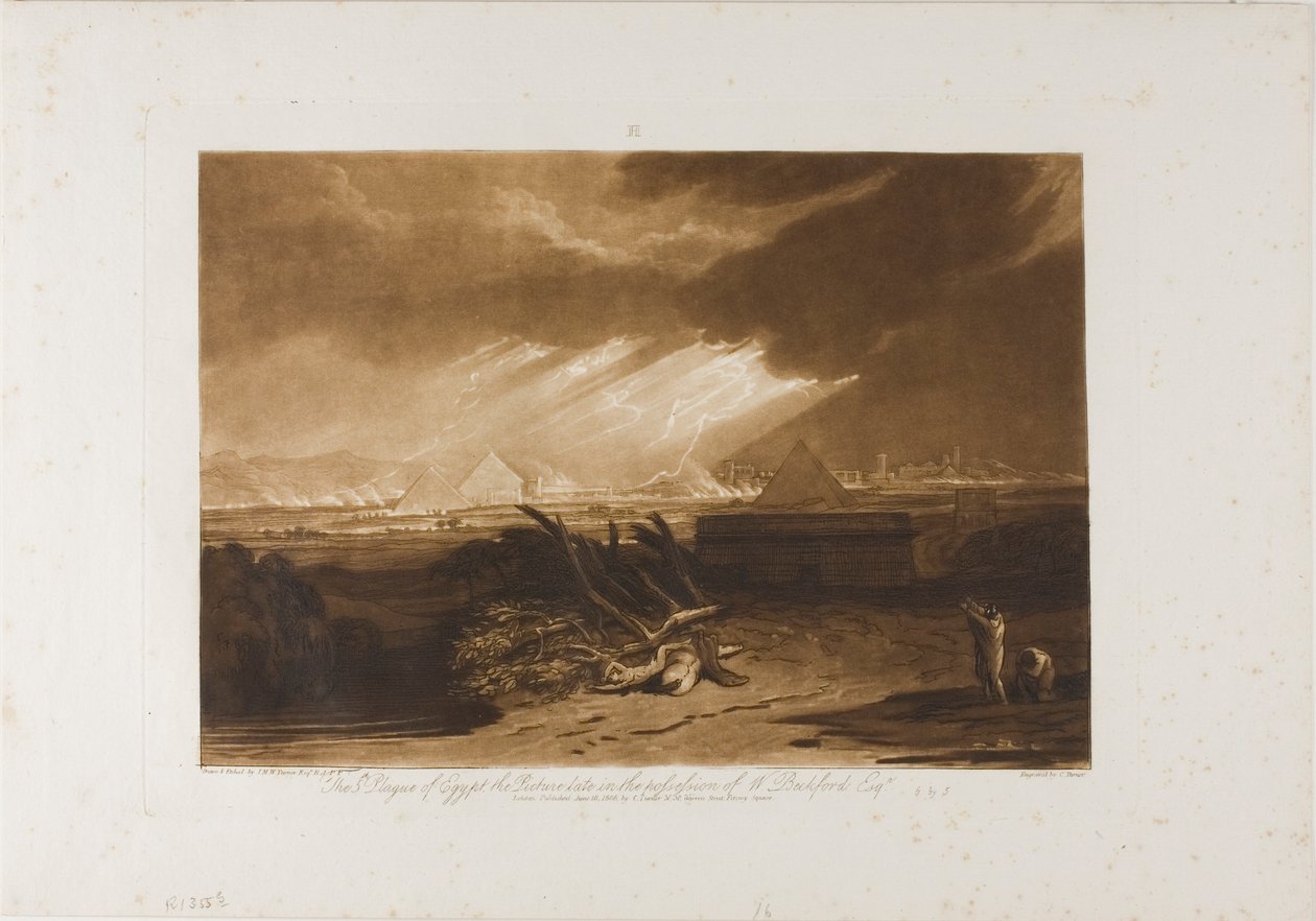 Egyiptom ötödik pestisjárványa, 16. lemez a LIber Studiorumtól alkotó: Joseph Mallord William Turner
