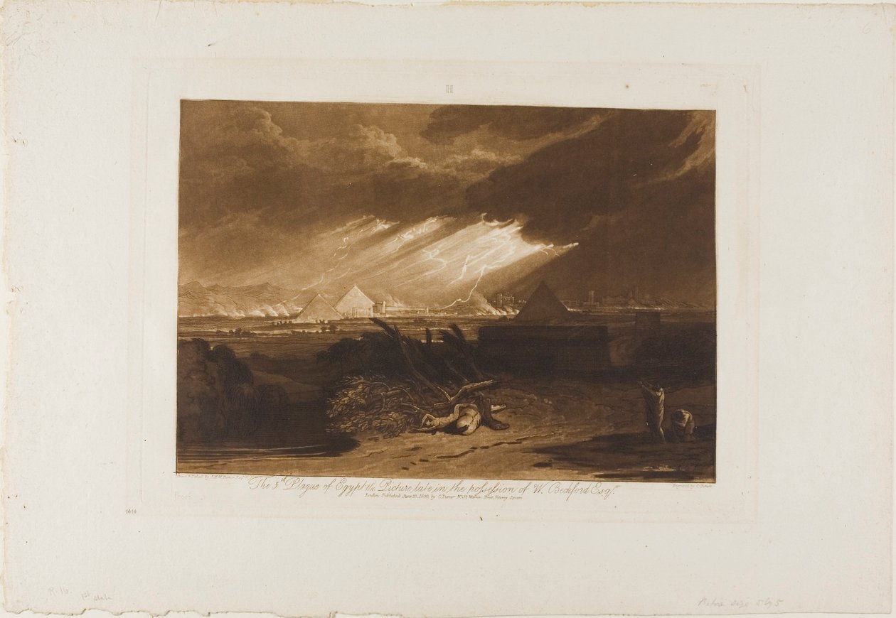 Egyiptom ötödik pestisjárványa, 16. lemez a Liber Studiorumtól alkotó: Joseph Mallord William Turner