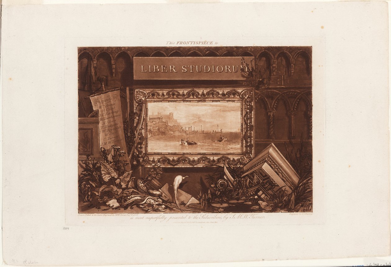 A Tanulmányok Könyvének előlapja alkotó: Joseph Mallord William Turner