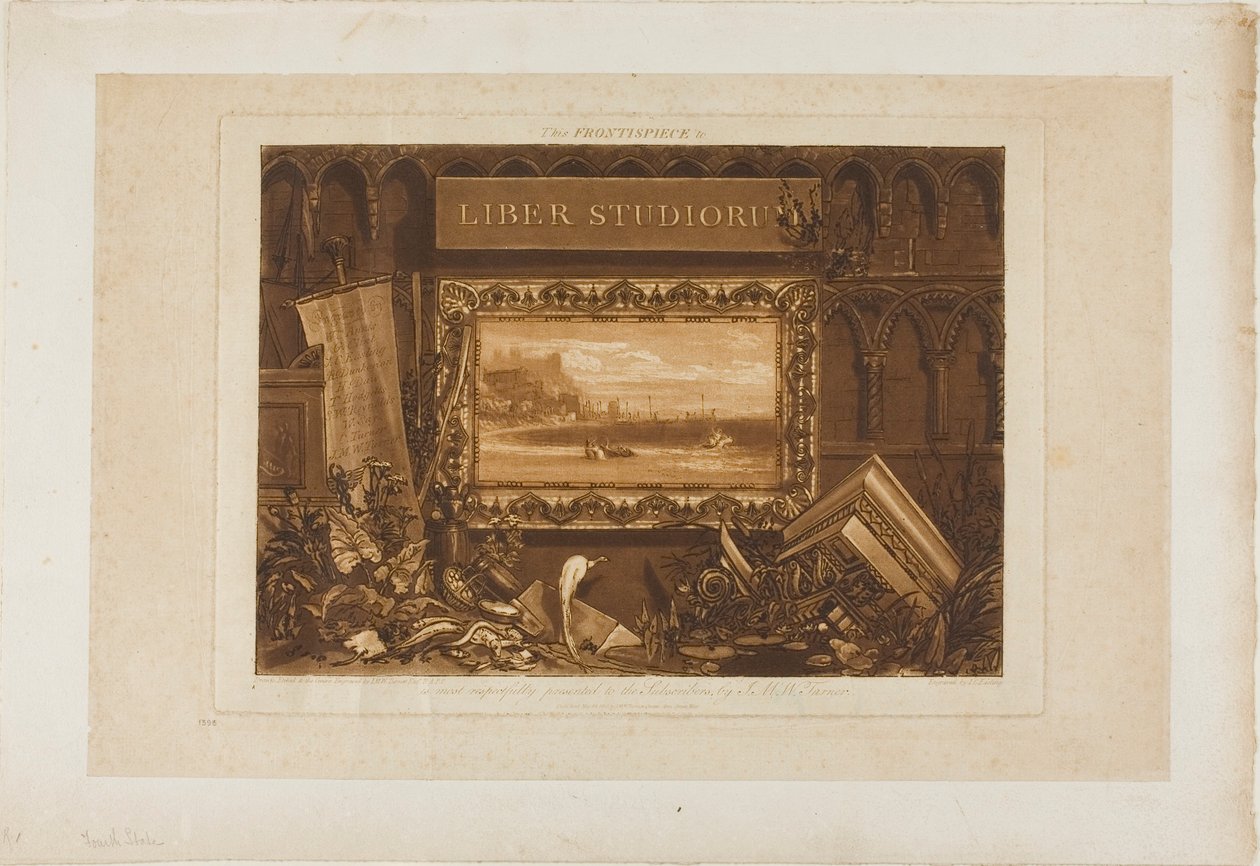 A Tanulmányok Könyvének előlapja alkotó: Joseph Mallord William Turner