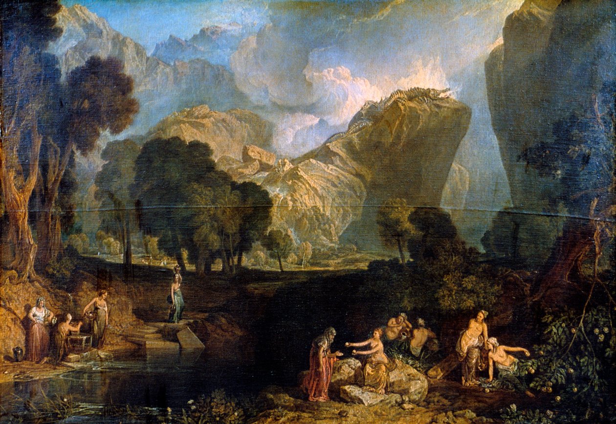 A viszály istennője a viszály almáját választva a Hesperidák kertjében, 1806 alkotó: Joseph Mallord William Turner