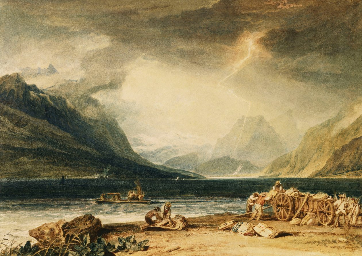 Thun-tó, Svájc, 1802-1810 körül (akvarell) alkotó: Joseph Mallord William Turner