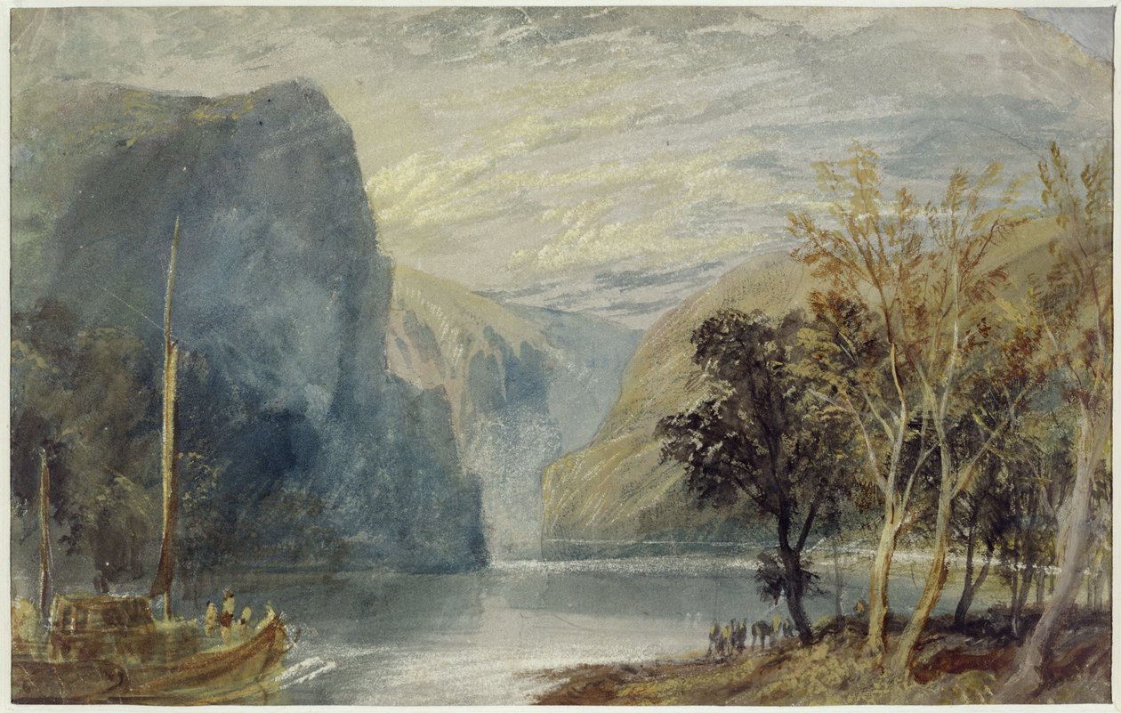A Lorelei-szikla, 1817 körül (ceruza és akvarell papíron) alkotó: Joseph Mallord William Turner