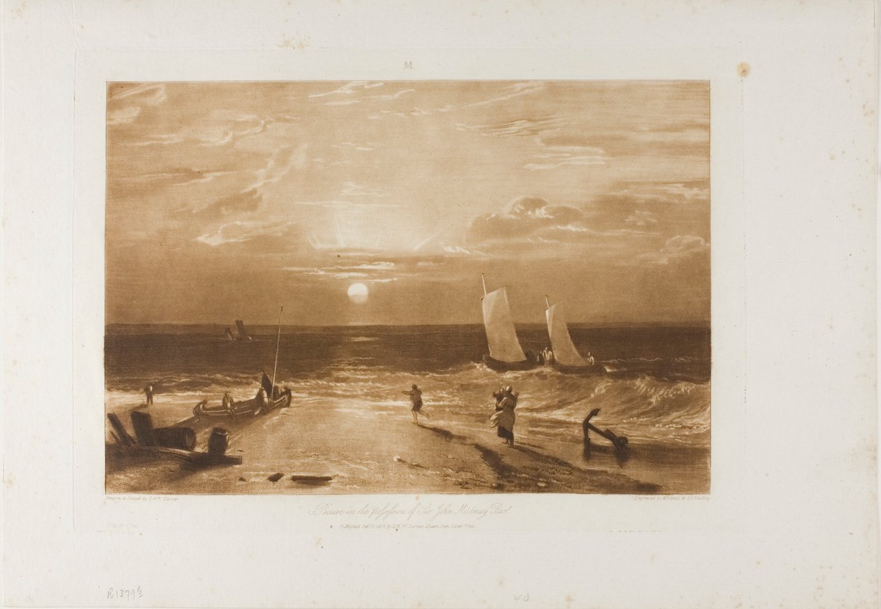 A Midmay Sea-Piece, 40-es lemez a LIber Studiorumtól alkotó: Joseph Mallord William Turner