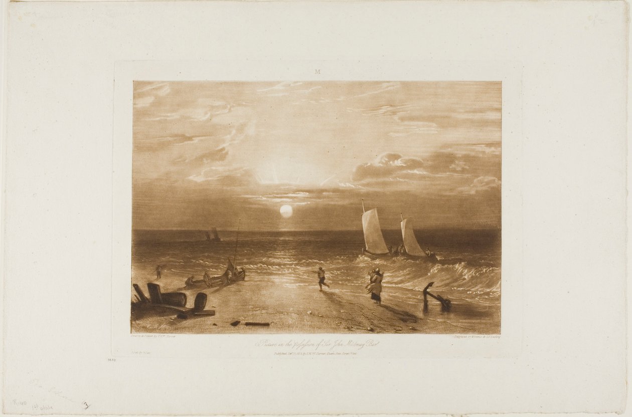 A Mildmay Sea-Piece, 40-es lemez a Liber Studiorumtól alkotó: Joseph Mallord William Turner