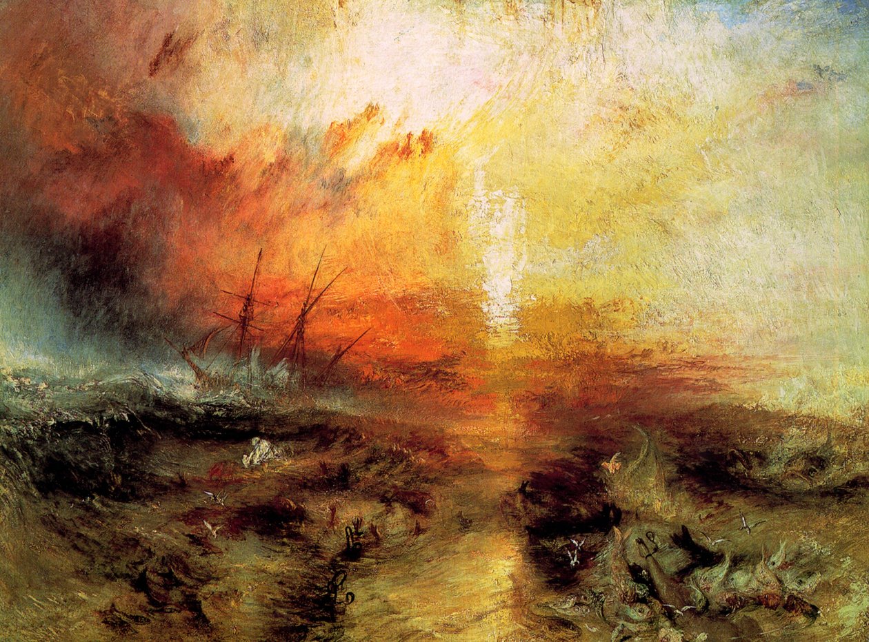 The Slave Ship Slavers Throwing overboard the Dead and Dying, Typhon Coming On, 1840. alkotó: Joseph Mallord William Turner