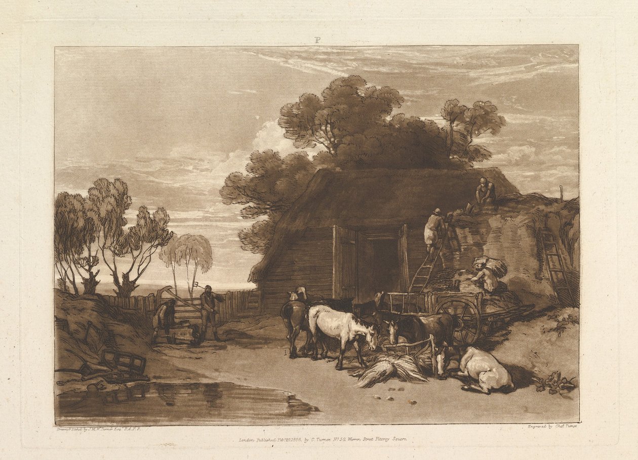 The Straw Yard Liber Studiorum, II. rész, 7. lemez, 1808. február 20. alkotó: Joseph Mallord William Turner