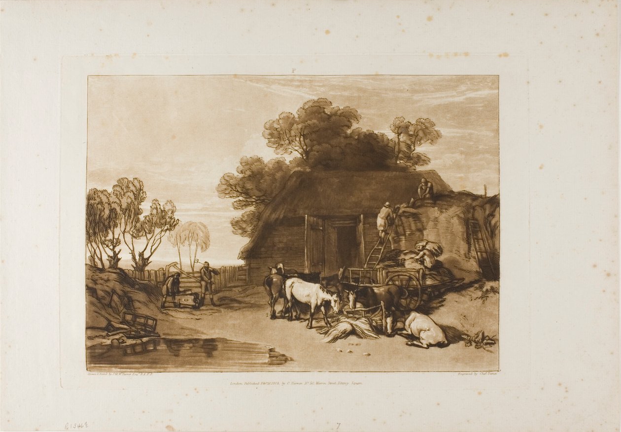 A szalmaudvar, 7. lemez a Liber Studiorumtól alkotó: Joseph Mallord William Turner