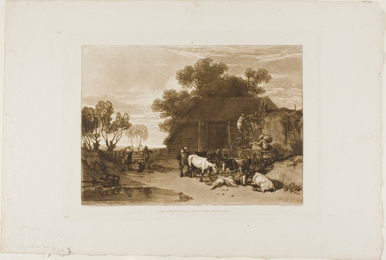 A szalmaudvar, 7. lemez a Liber Studiorumtól alkotó: Joseph Mallord William Turner