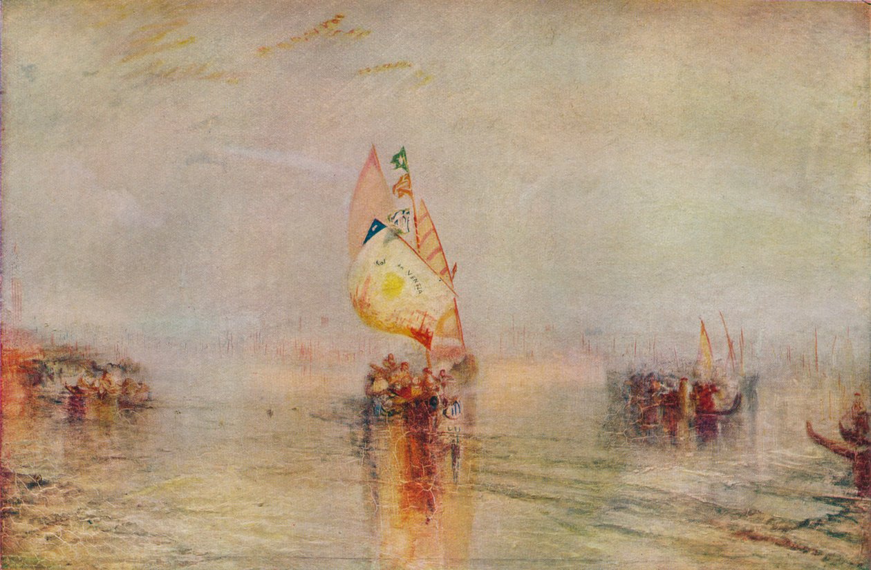 A velencei nap tengerre száll, kiállítva 1843, 1937 alkotó: Joseph Mallord William Turner