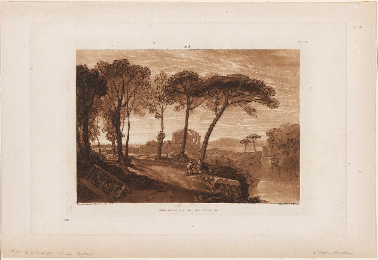 Minerva Medica temploma, 23. lemez a Liber Studiorumtól alkotó: Joseph Mallord William Turner