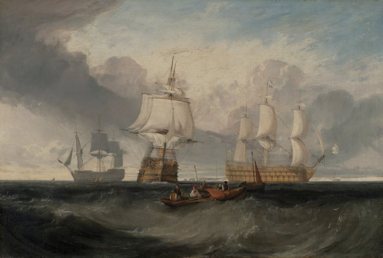 A Trafalgarból visszatérő győzelem, három pozícióban alkotó: Joseph Mallord William Turner