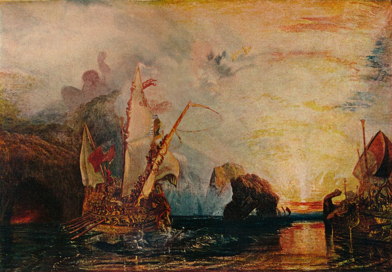 Ulysses kigúnyolja Polyphemust – Homers Odyssey, 1829, 1911 alkotó: Joseph Mallord William Turner