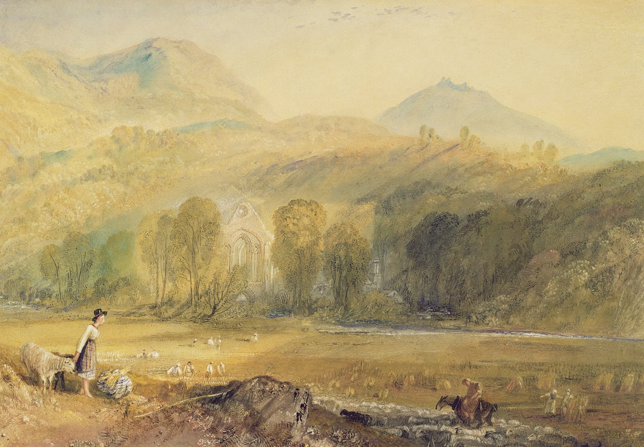 Valle Crucis apátság, Denbighshire, 1826 körül (akvarell papíron) alkotó: Joseph Mallord William Turner