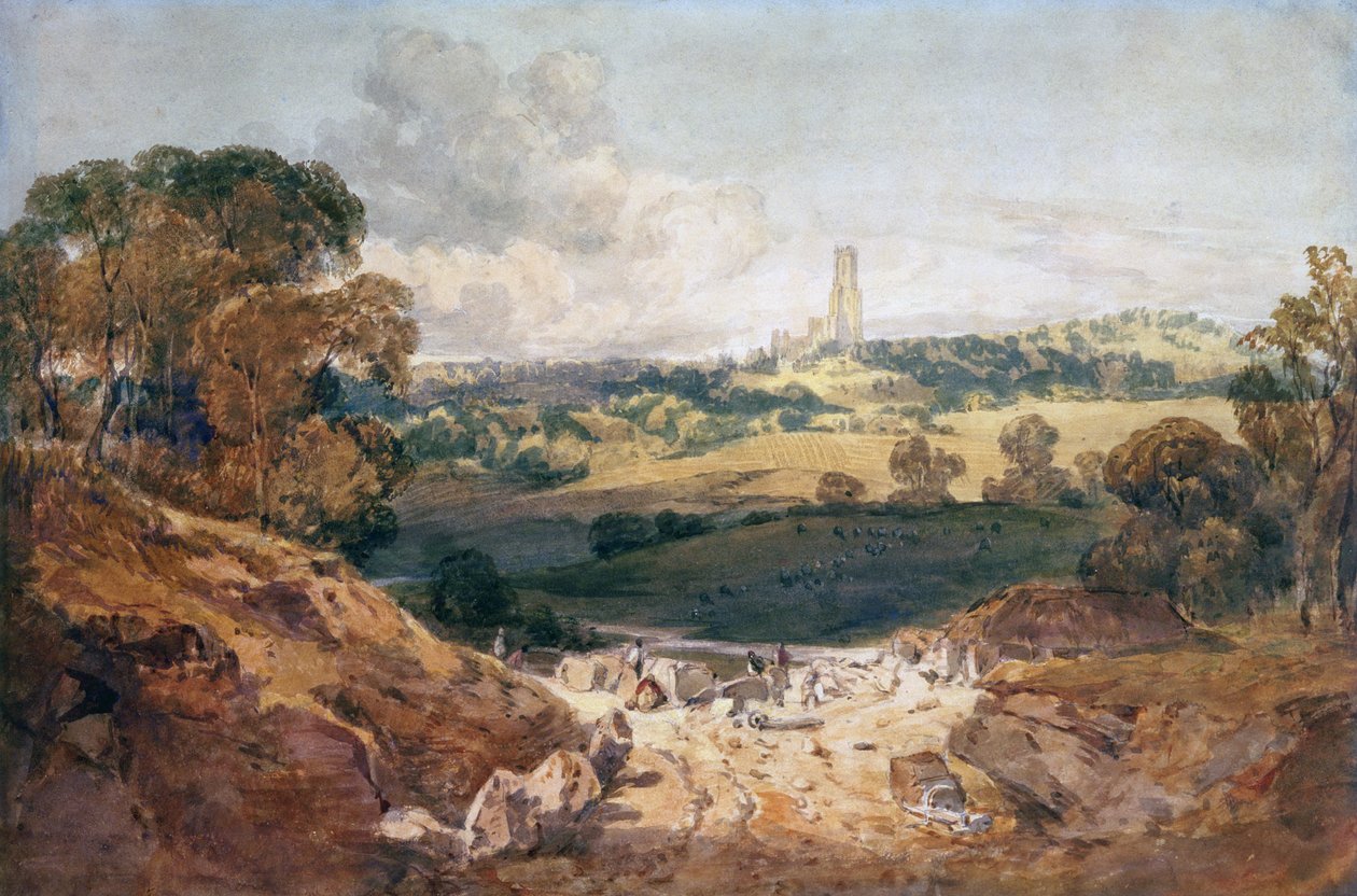 Fonthill kilátása egy kőbányából, 1799 körül (toll, tinta és akvarell papíron) alkotó: Joseph Mallord William Turner